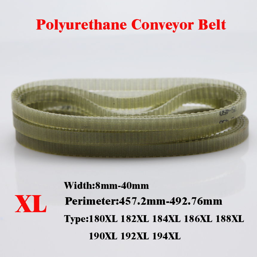 Timing Belt - 5.08mmピッチポリウレタンPUスチールワイヤーコグ付き同期タイミングベルト180XL 182XL 184XL 186XL 188XL 190XL
