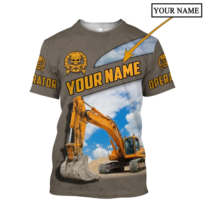 3D Printing Operator - 1 ピースカスタムあなたの写真最新夏メンズ Tシャツパーソナライズされた名前掘削機オペレーター 3D プリント T