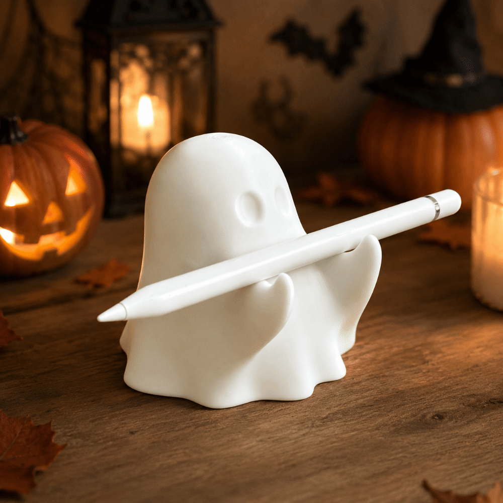 3D Printing Pen - 3D プリントゴーストペンホルダーかわいい面白いミニゴースト像装飾多機能ハロウィンペンラックホームオフィス