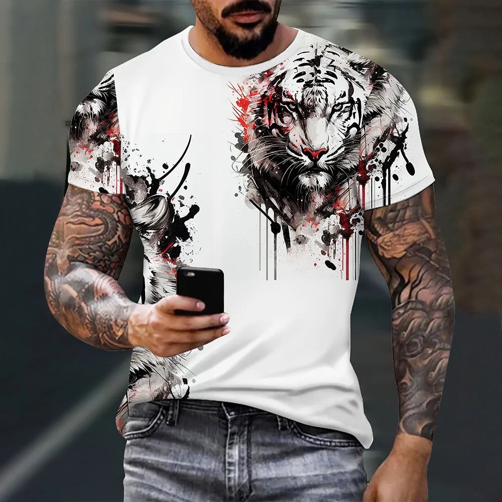 メンズサマーファッションTシャツ イーグル3Dプリント 半袖 - 3D Printing Eagle のレビューと価格