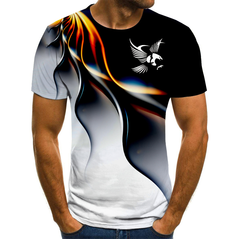男性と女性のための3DイーグルプリントTシャツ,半袖ストリー - 3D Printing Eagle のレビューと価格