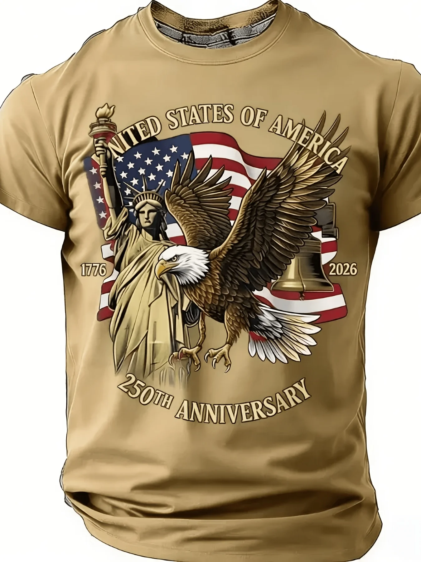 メンズイーグルプリント Tシャツカジュアル半袖原宿アウトドア - 3D Printing Eagle のレビューと価格