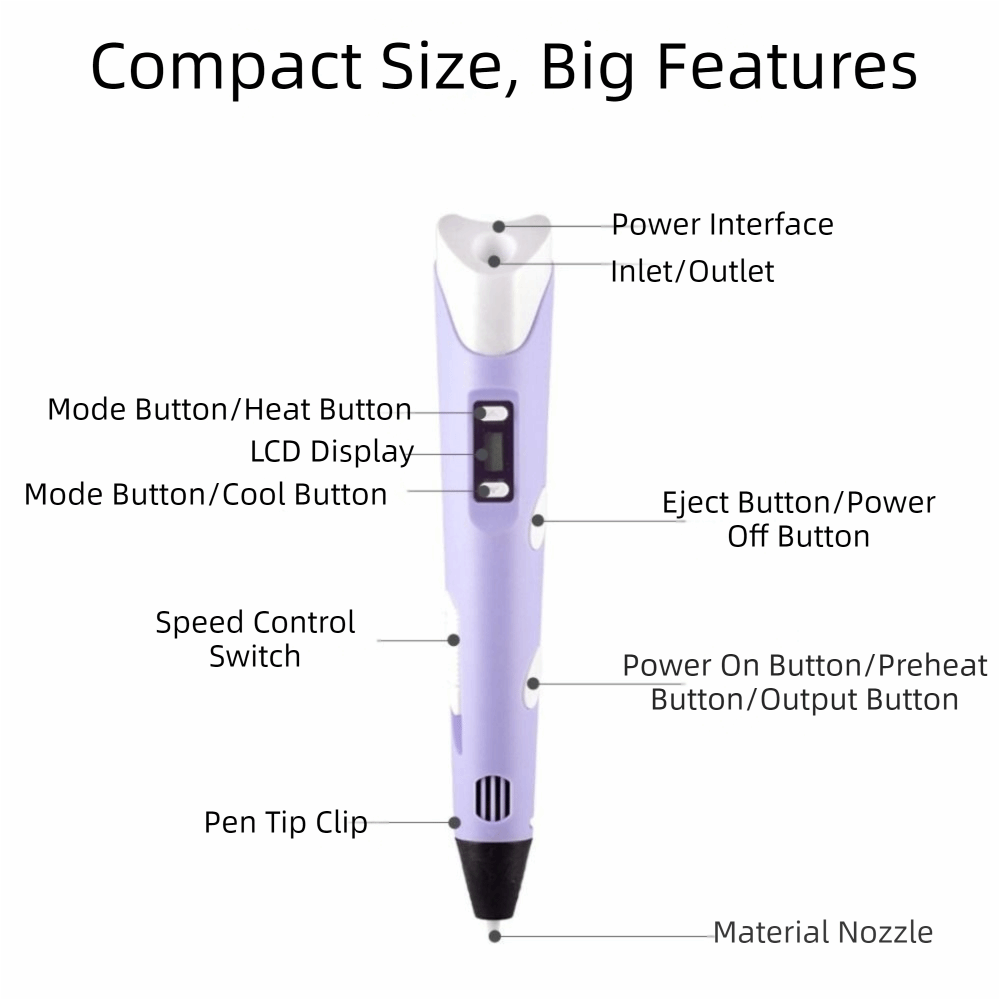 USB 3D 印刷ペン調整可能な速度 LED ディスプレイ  - 3D Printing Pen のレビューと価格