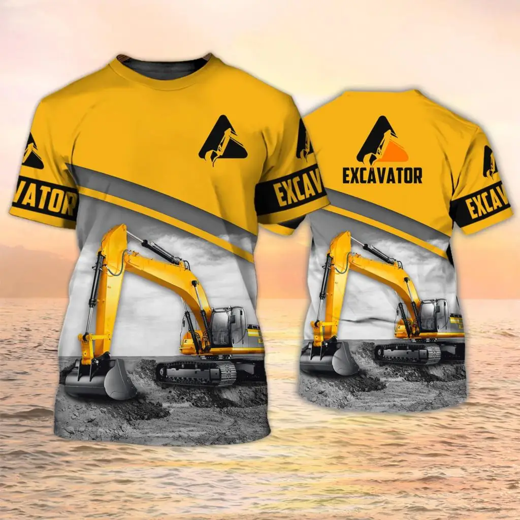 掘削機 Tシャツ重機オペレーター 3D プリント少年少女ファ - 3D Printing Operator のレビューと価格
