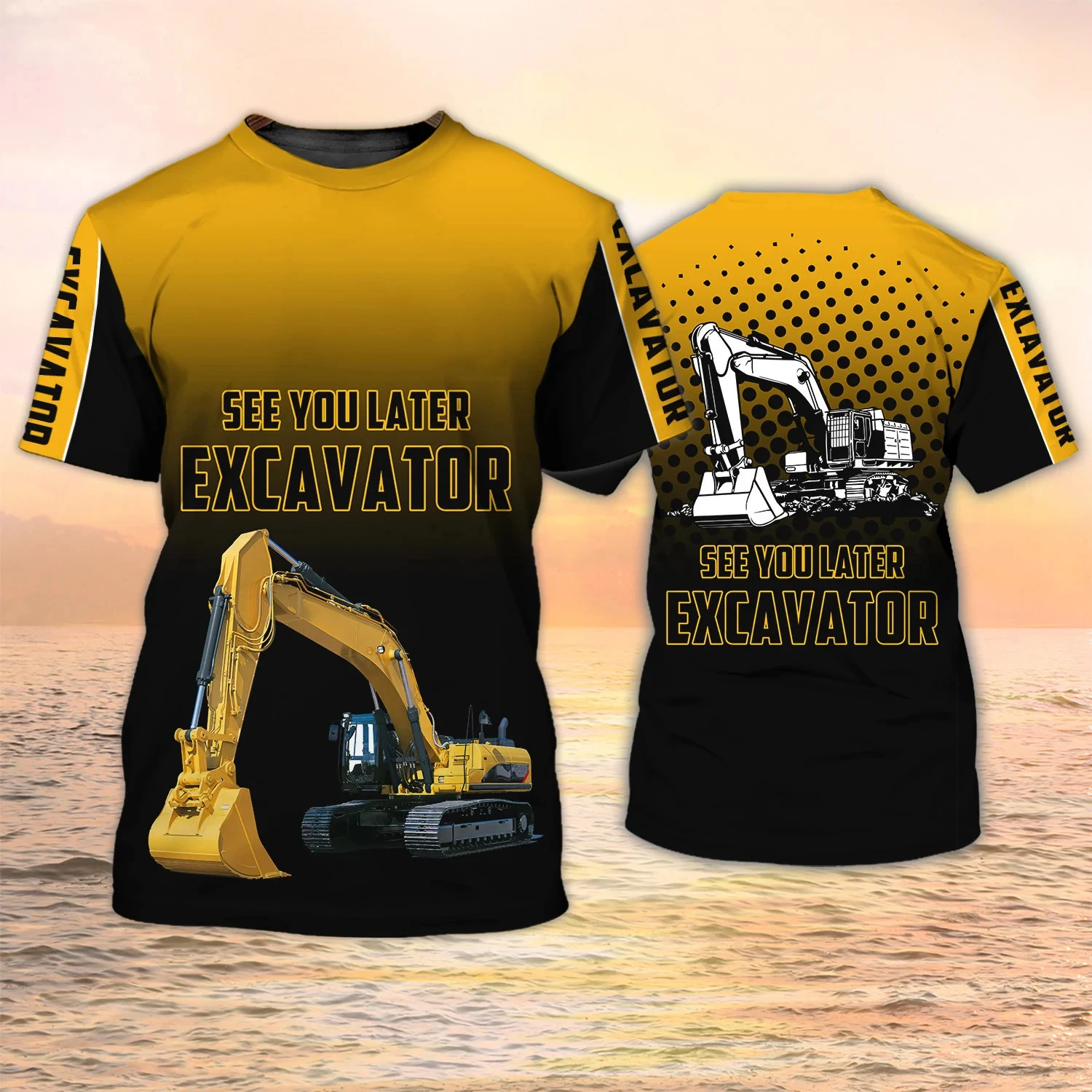 掘削機 Tシャツ重機オペレーター 3D プリント少年少女ファ - 3D Printing Operator のレビューと価格