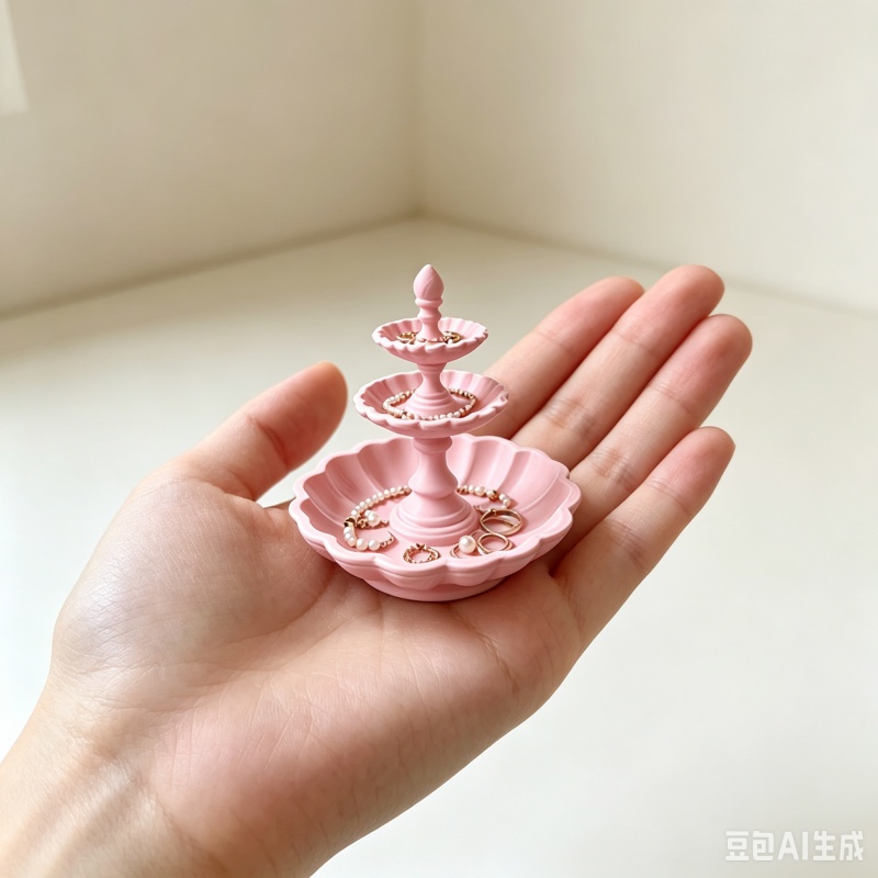 3Dプリントされたピンクの3段フローラルレジンジュエリートレ - 3D Print Isopropyl Alcohol のレビューと価格