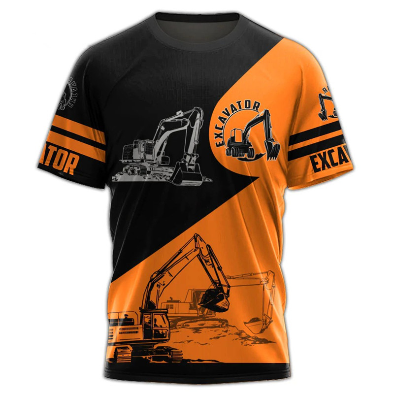 掘削機械グラフィック メンズファッションTシャツ 半袖 オペ - 3D Printing Operator のレビューと価格